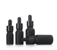 Botol Serum wajah kaca minyak hitam ess Matte reguler dengan pipet tetes 30 ml 2oz 120ml kemasan kosmetik baru