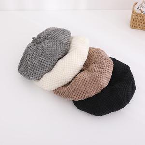Béret Octogonal Léger et Doux pour Petites Filles, Chapeau <span class=keywords><strong>Tricot</strong></span>é Style Artiste Français, Bonnet Chaud Tendance pour Enfants et Bébés - Product Image 3