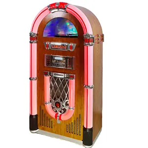 Multifunctionele Grote Houten Retro Jukebox Kleurrijke Verlichting Cd Muziek Combo Jukebox Dj Draaitafel Speler