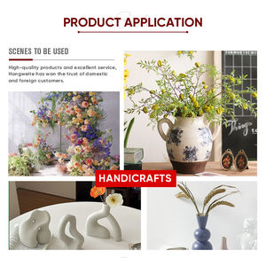 Pianta in vaso lavorata a maglia uncinetto filato tessuto di simulazione fiore per la casa Desktop Bonsai decoro - Product Image 6