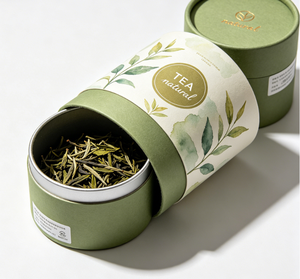 Custom Tea Packaging With Metal Lid Biodegradable Cardboard Tube Loose Leaf Tea Can Cylinder for Coffee Paper Packaging - Product Image 4