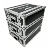OEM X Air XR18 Stage Box 3U empilable, Flightcase en aluminium argenté et contreplaqué noir avec couvercle fusionnable et 4 pieds en caoutchouc