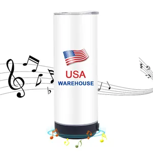 ארה"ב מחסן חכם החסר סובלימציה נירוסטה מוסיקה כוס USB אלחוטי 20oz רמקול כוס סיטונאי