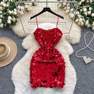 فستان نسائي قصير مثير مزين بالترتر بتصميم عصري مناسب للحفلات - Product Image 3