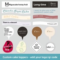 Carte d'insertion pour gâteau Joyeux Anniversaire, étiquette décorative, logo de pâtisserie, impression haute définition dorée, papier couché