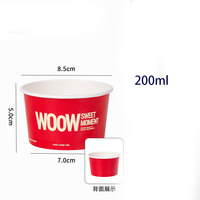 Gobelet en papier pour crème glacée personnalisé, bol à yaourt jetable, boîte à dessert en papier, usage commercial, 100 ml
