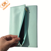 Bloc-notes en papier personnalisé avec pochette à fermeture éclair, dossier PU, portefeuille pour Journal, agenda