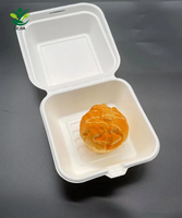 Boîte à lunch à emporter compostable personnalisée de 6.5 pouces biodégradable canne à sucre bagasse hamburger