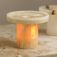 Diffuseur d'huiles essentielles et chauffe-bougie à LED en marbre onyx naturel poli, design moderne, pour décoration intérieure et aromathérapie, vente en gros