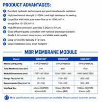 Module de membrane PVDF MBR immergé à fibres creuses pour l'épuration des eaux usées urbaines
