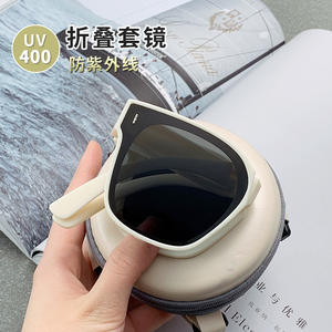 Nouvelles lunettes de soleil pliables pour femmes, monture noire en PC, verres polarisés UV400, pour la conduite, avec étui de protection - Product Image 5