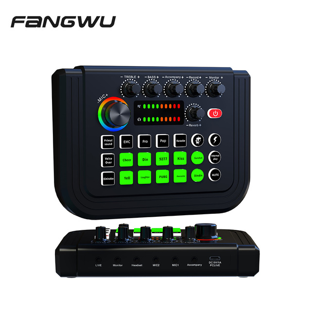 Professional Audio Mixer Live Sound Card and Audio Interface for Streaming Podcasting Gaming