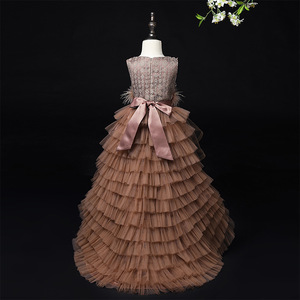 Robe de reine d'anniversaire blanche pur, tenue à l'ancienne, à manches longues, pour filles - Product Image 5