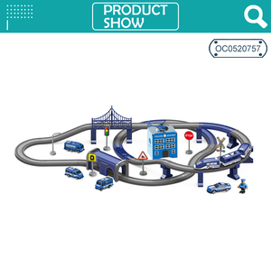 B/O משטרת רכבת חריץ פסי רכבת צעצועי סט רכבת חשמלית ילדים עם קול - Product Image 2