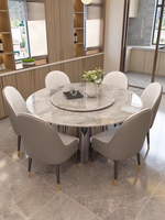 Table et chaises de salle à manger modernes convertibles en pierre frittée ronde pour hôtels et appartements