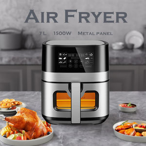 7L Dual Heater No Oil Fast Cooking 2 Heating Deep Oven Stainless Steel Liner Smart Touch Screen <b>Control</b> Air Fryer Air Fryer 7L D - Product Image 3