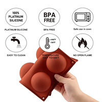 Moule en silicone semi-sphérique à 6 cavités pour mousse, chocolat, gelée et gâteaux 3D pour la pâtisserie