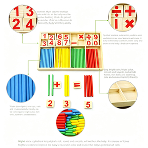 Juegos <span class=keywords><strong>de</strong></span> Rompecabezas Educativos <span class=keywords><strong>de</strong></span> <span class=keywords><strong>Madera</strong></span> <span class=keywords><strong>de</strong></span> Matemáticas Montessori para Bebés con <span class=keywords><strong>Palitos</strong></span> para Contar Números y Material Didáctico para Niños y Niñas - Product Image 6