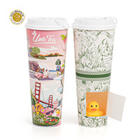 Gobelet en papier jetable OOLIMA avec boîte surprise, gobelet à thé à bulles Lucky Boba, logo personnalisable, revêtement en PE