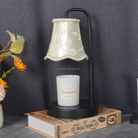 Lampe chauffe-bougie moderne en tissu avec minuterie, décoration d'intérieur, lampe chauffe-bougie électrique à intensité variable et hauteur réglable pour chambre à coucher