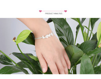 Vente chaude Logo Personnalisé S925 Argent Lettre A-Z Alphabet Charme Plata 925 Lettres Initiales Perle pour Femmes Bracelet Collier Diy