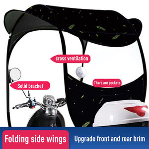 Parapluie moderne pour moto et véhicule électrique à commande manuelle, pare-soleil et housse de <span class=keywords><strong>pluie</strong></span> avec fonction anti-poussière pour les voyages - Product Image 6