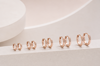 Muweike Boucles d'oreilles créoles minimalistes multi-tailles en argent sterling 925 vermeil pour femmes, bijoux fins