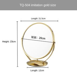 Yeni Sıcak Satış Ev Dekoratif Yurt Odası Sevimli Altın Renkli Küçük Metal Çerçeveli Büyüteçli Masaüstü Aynası 2x/3x/5x Büyütme Küçük Boy - Product Image 5