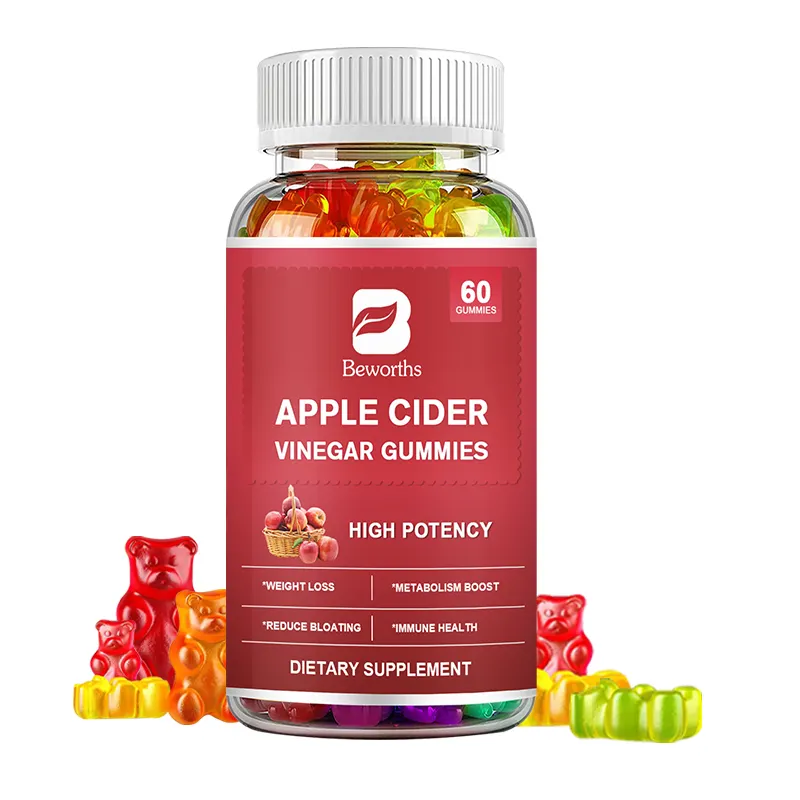 Detox בטן שטוחה gummies מותאם אישית אישית 60 חתיכות סיידר תפוחים חומץ דובי