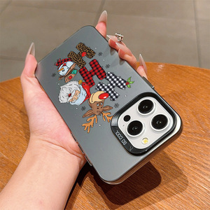 Cover per telefono con design Natalizio Renna e Babbo Natale, adatta per <span class=keywords><strong>iPhone</strong></span> 17 16 <span class=keywords><strong>Pro</strong></span> Max 15 14 <span class=keywords><strong>13</strong></span>, in materiale rigido PC+TPU con <span class=keywords><strong>protezione</strong></span> fotocamera - Product Image 3