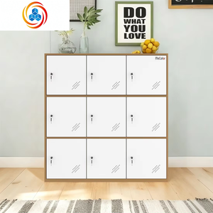 Casier métallique étroit à 9 portes avec serrure à clé, armoire en acier pour garage, chambre, salon, salle de sport à domicile, bureau - Product Image 5