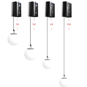 Matrix DMX cabrestante Pie de elevación iluminación de seda luces colgantes cabrestantes escultura de energía led Bola de elevación luz cinética