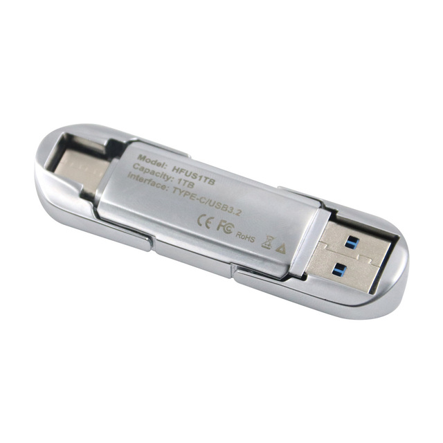 Metal Usb 3.2 USSD Type C USB Stick Disk 256gb 512gb 1TB High Speed USB-SSD Flash Drives for Laptop PC