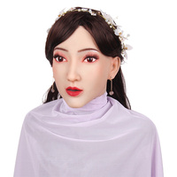 Masque facial féminin en silicone, masque de tête réaliste personnalisé pour fête d'Halloween, masque facial réaliste pour Drag Queen