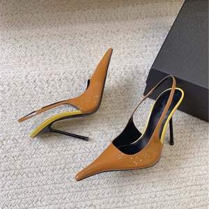 Sandalias Elegantes de Tacón Alto y Punta en Pico para Mujer, Color Sólido, Verano 2025, Nueva Colección de Alta Calidad - Product Image 3