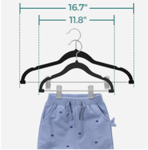 ไม้แขวนกางเกงเด็กแบบพรีเมี่ยมพร้อมคลิปสำหรับแขวนสำหรับเด็กมี6ช่องไม้แขวนเสื้อผ้ากันลื่นสำหรับเด็กที่แขวนเสื้อผ้ากำมะหยี่ - Product Image 2