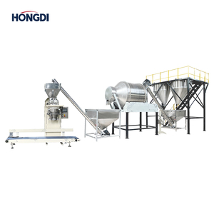 Full Automatic <b>Plastic</b> Powder Mixing Packing Line Dual Storage Silos Rotary <b>Drum</b> Blender High Speed Double Auger Filler 320bag/h - Product Image 1