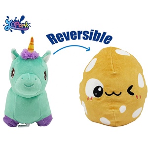 JOPARK二合一可逆10厘米高度毛绒独角兽蛋玩具超柔软无偶氮聚酯盒装定制ODM pp棉 - Product Image 5