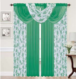 Rideaux <span class=keywords><strong>de</strong></span> fenêtre assortis imprimés et unis, à volants, pour salon, avec perles – Vente chaude - Product Image 1