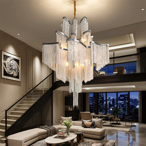 Lustre Moderne en Argent, Luminaire Suspendu Contemporain en <span class=keywords><strong>Métal</strong></span> pour Îlot de Cuisine, Salle à Manger, Salon, Hôtel, Vente en Gros, Usine OEM - Product Image 1