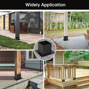 Base de poteau en <span class=keywords><strong>bois</strong></span> 4x4 métal acier au carbone <span class=keywords><strong>plaque</strong></span> galvanisée support de poteau de clôture Base d'ancrage pour béton - Product Image 5