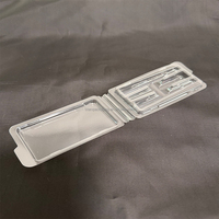 Emballage en plastique thermoformé en forme de coquille de palourde de 84 mm avec 3 emplacements