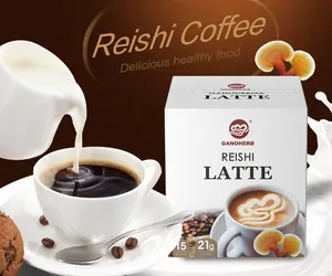 Toptan OEM ODM gano cafe sağlıklı instnat Latte lingzhi mantar kahve ganoderma lucidum Reishi özü fact ile içecekler