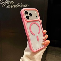 Coque de téléphone 2-en-1 en acrylique rigide à bords souples, style Ins, toucher doux, antidérapante, résistante aux chutes, couleur macaron pour iPhone