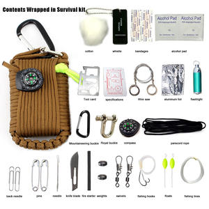 Kit de Herramientas de Supervivencia Multifuncional Portátil para Exteriores, con Cuerda de Paracord Trenzada, Bolsa de Primeros Auxilios con Mosquetón y Pedernal - Product Image 2