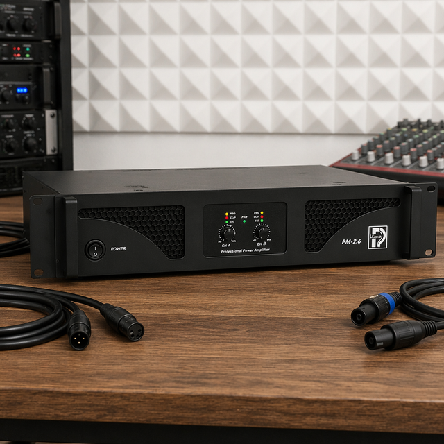 I.E.Voice PM-2.6 Professional Metal Enclosure Class AB Dual Channel Rack Mount Amplifier 8 2*600W OEM/ODM