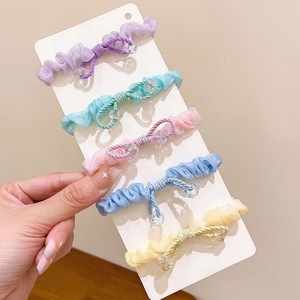 Candy Colored Crystal <b>Braided</b> Hair Tie Elastic Band For Women Daily Use Hair <b>Accessory</b> All Five Colors Matched - Product Image 3