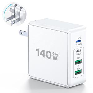 Cargador Rápido HNT GaN de 140W con Enchufe Estadounidense, PD y QC, Multi-Puerto, <span class=keywords><strong>Alta</strong></span> Potencia, Adaptador de Escritorio Tipo C para Teléfono Móvil y Macbook - Product Image 1