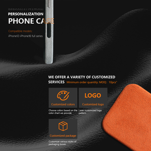 Ốp điện thoại da nhân tạo có logo tùy chỉnh dành cho <span class=keywords><strong>iPhone</strong></span> 17/16/15/14/13/12 chất liệu Alcantara - Product Image 5