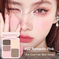 Palette de fards à paupières cinq couleurs Cute Little Bear avec fard à paupières 3D naturel, blush et illuminateur, palette de maquillage tout-en-un authentique